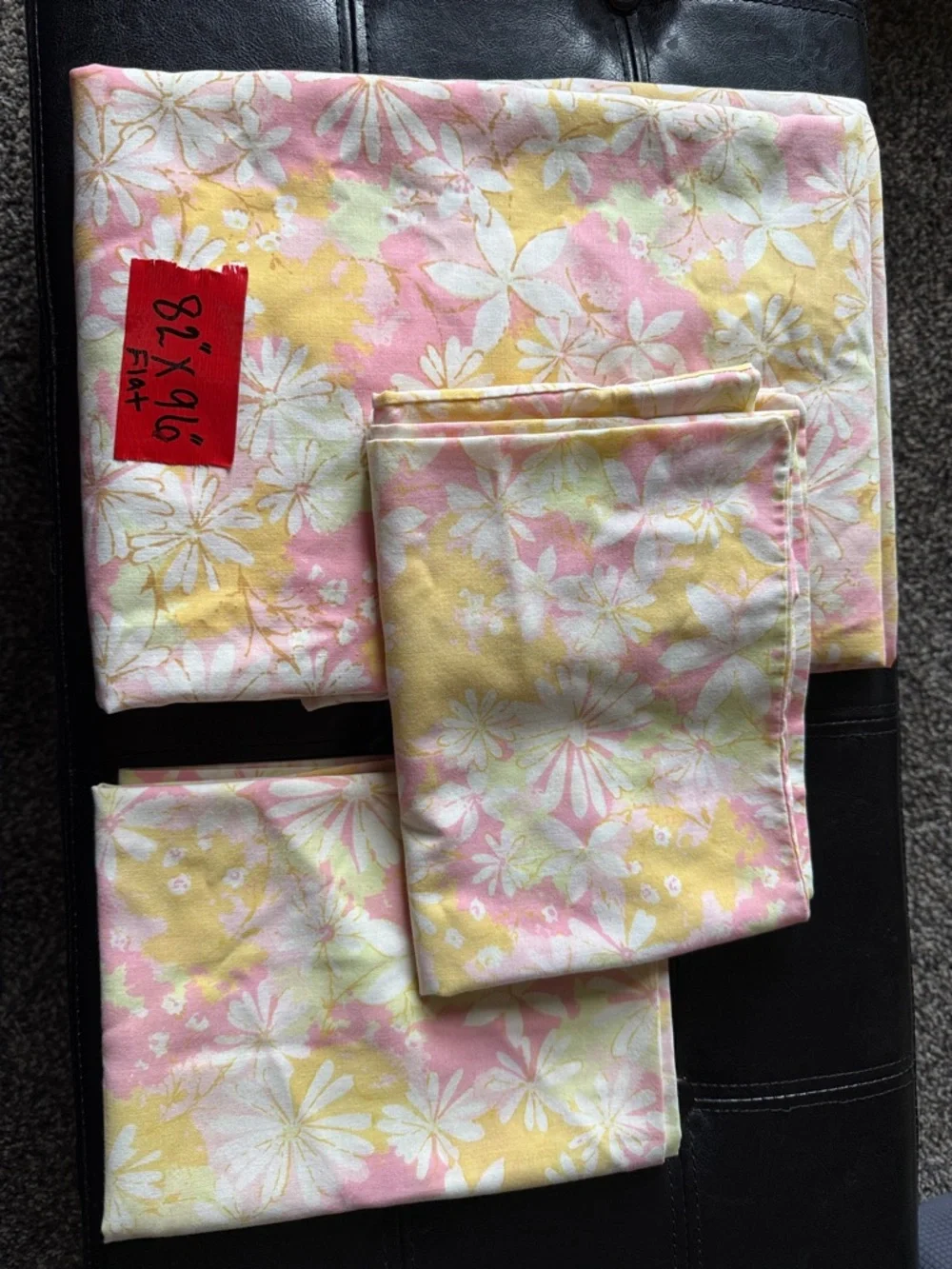 Floral Print vintage Bedding Sheet Set in Pink, Yellow & White